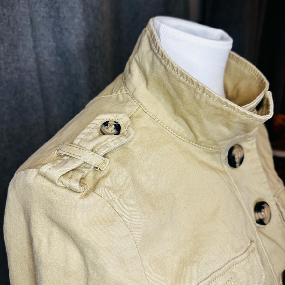 Divided Cream Button-Up Military Style Jacket Size 8 - Picture 4 of 14
